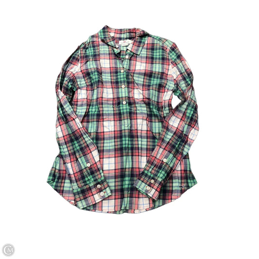 Top Long Sleeve By Vineyard Vines In Plaid Pattern, Size: 10