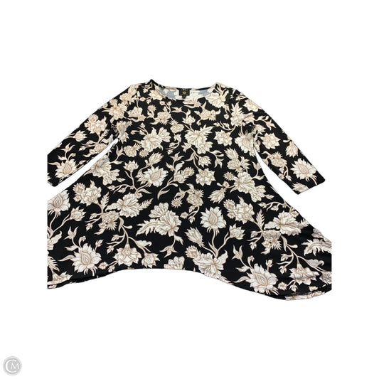 Top Long Sleeve By Jm Collections In Black & Brown, Size: M