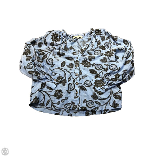 Blouse Long Sleeve By Loft In Black & Blue, Size: S
