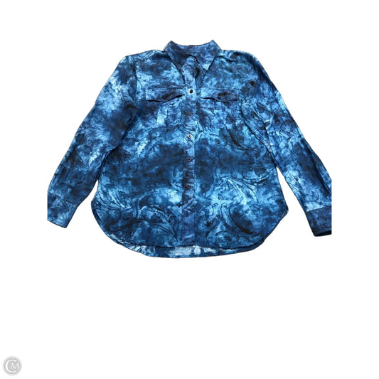 Top Long Sleeve By Lauren By Ralph Lauren In Blue, Size: S