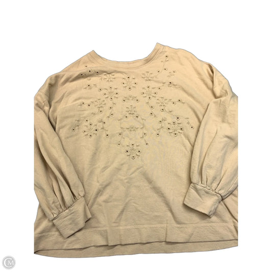 Sweatshirt Crewneck By Loft In Tan, Size: 16