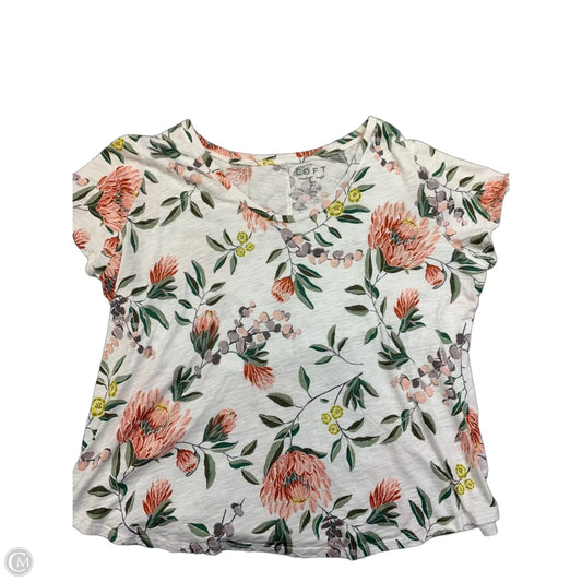 Top Short Sleeve By Loft In Floral Print, Size: 16