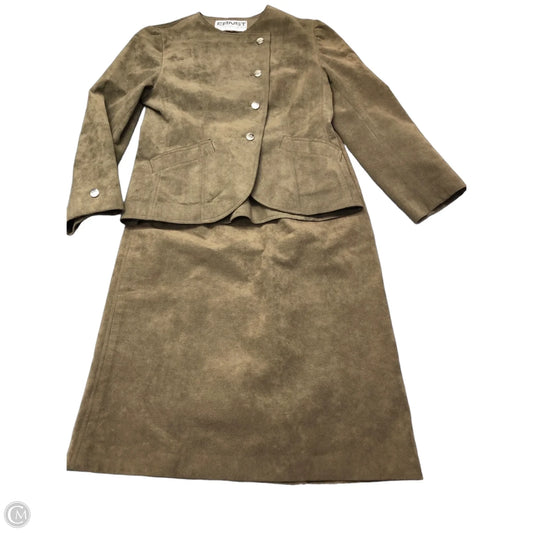 Skirt Suit 2pc By Clothes Mentor In Brown, Size: 12