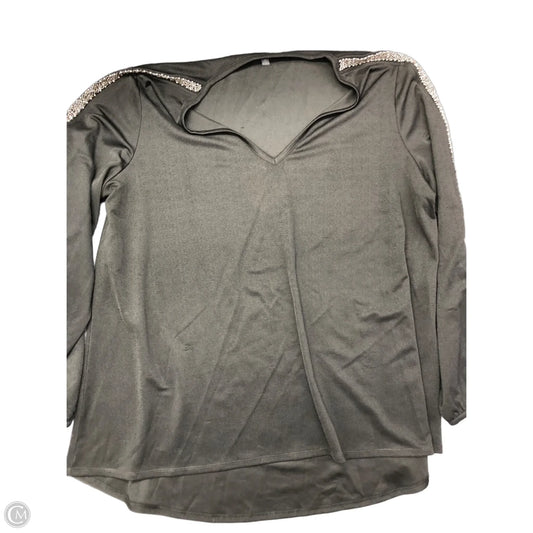 Blouse Long Sleeve By Limited In Black & Silver, Size: 1x