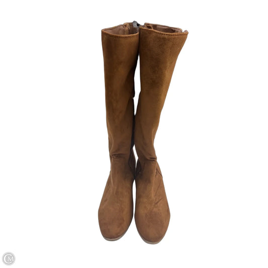 Boots Mid-calf Heels By Time And Tru In Brown, Size: 7.5