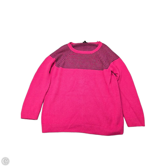 Sweater By Talbots In Black & Pink, Size: 1x