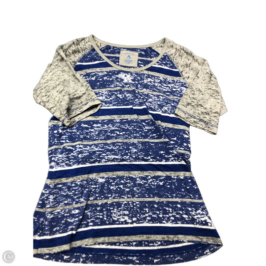 Top Short Sleeve By Antigua In Blue & Grey, Size: L