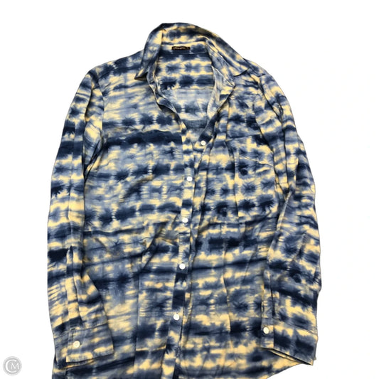 Top Long Sleeve By J Mclaughlin In Blue & Cream, Size: S