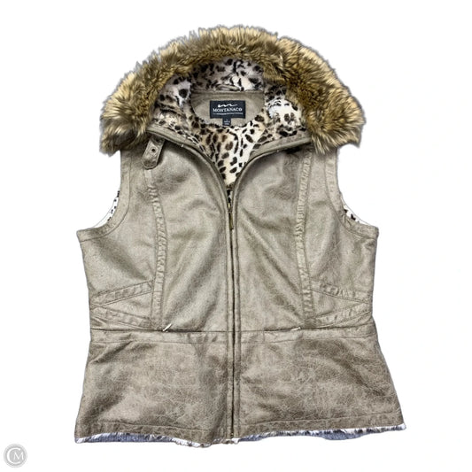 Vest Faux Fur & Sherpa By Clothes Mentor In Leopard Print, Size: L