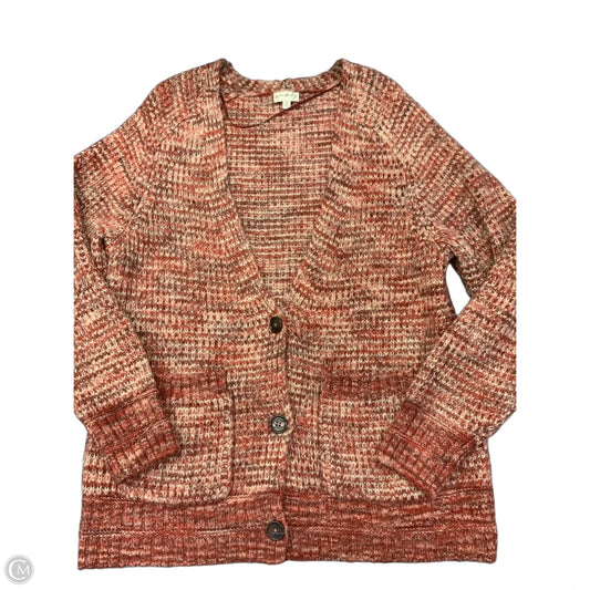 Sweater Cardigan By Wonderly In Pink & Red, Size: 1x