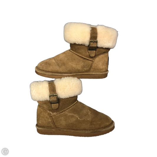 Boots Ankle Flats By Bearpaw In Brown & Cream, Size: 8