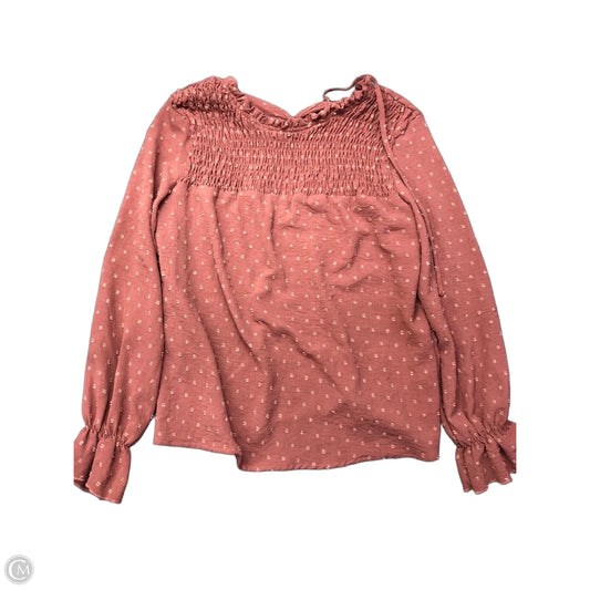 Blouse Long Sleeve By Shein In Pink, Size: Xs