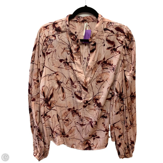 Top Long Sleeve By Anthropologie In Pink, Size: Xl