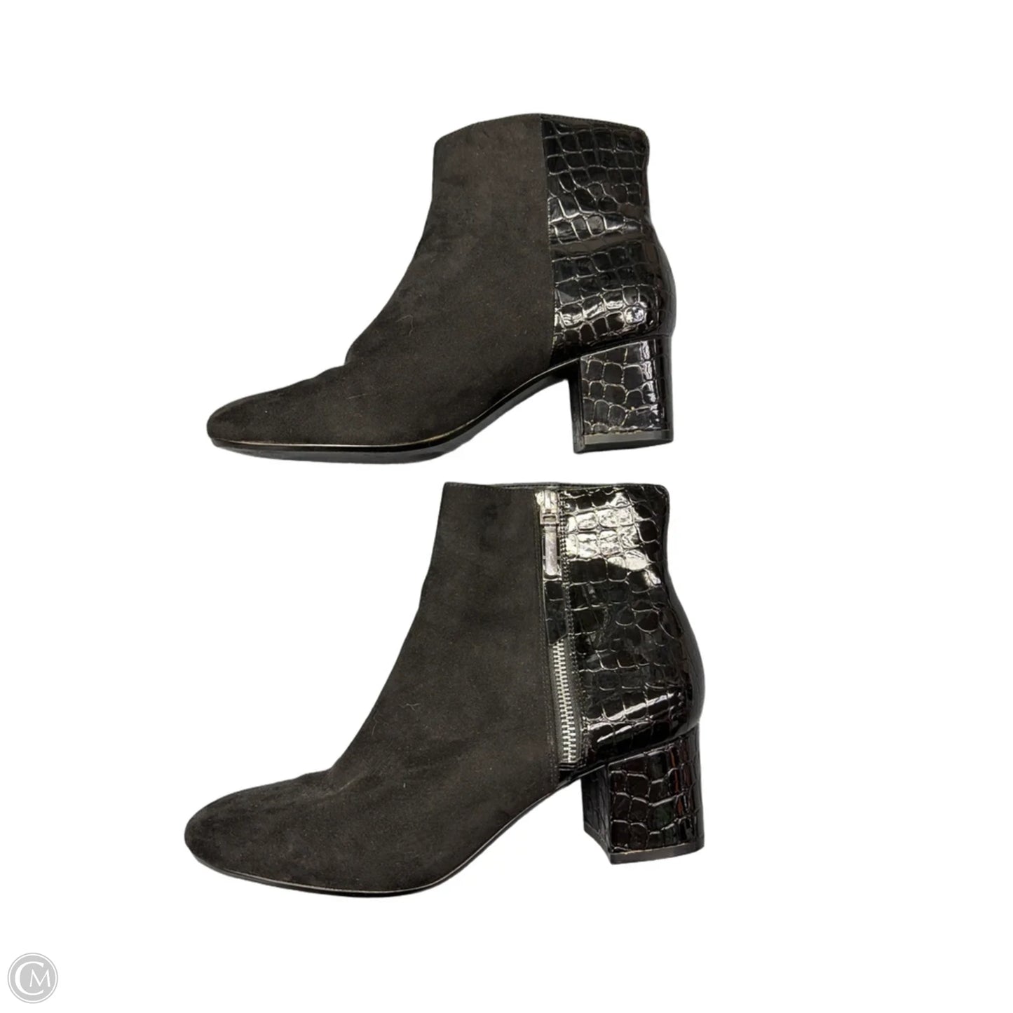 Boots Ankle Heels By Clothes Mentor In Black, Size: 9