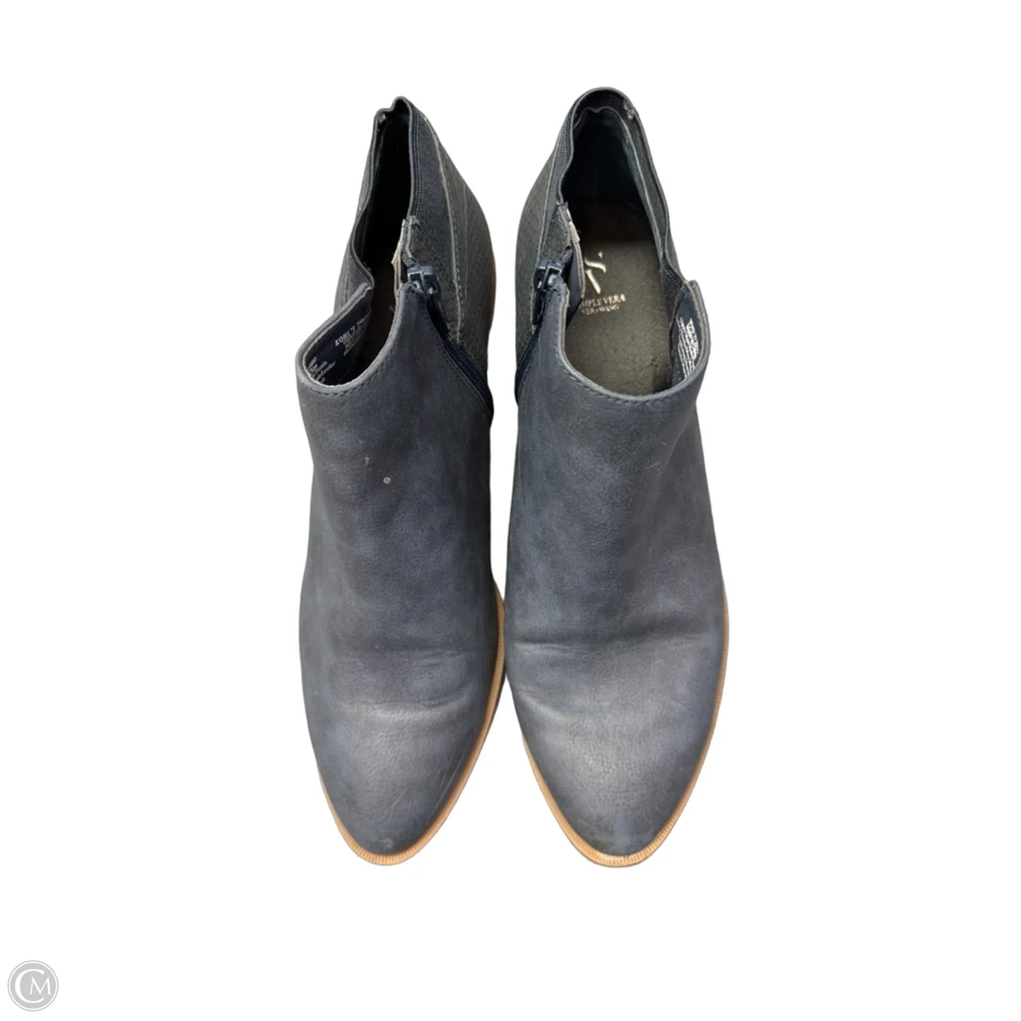 Boots Ankle Heels By Simply Vera In Blue, Size: 10