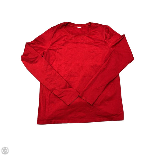 Athletic Top Long Sleeve Crewneck By Fabletics In Red, Size: L
