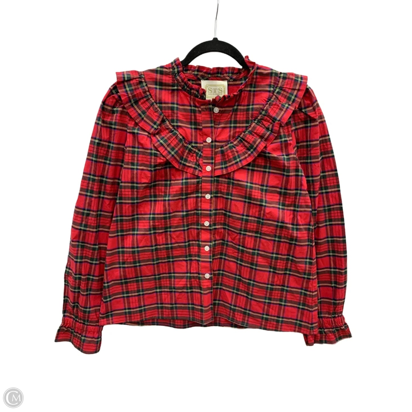 Blouse Long Sleeve By Sail To Sable In Red, Size: S
