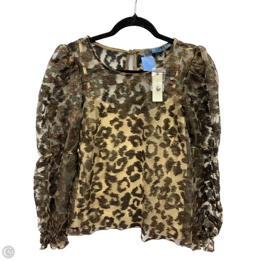 Blouse Long Sleeve By Eva Franco In Gold, Size: S