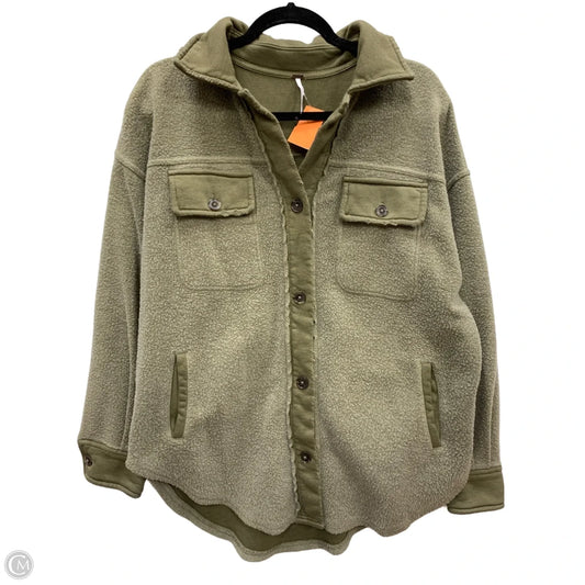 Jacket Faux Fur & Sherpa By Free People In Green, Size: Xs