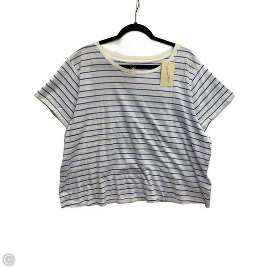 Top Short Sleeve By Universal Thread In Blue & White, Size: 3x