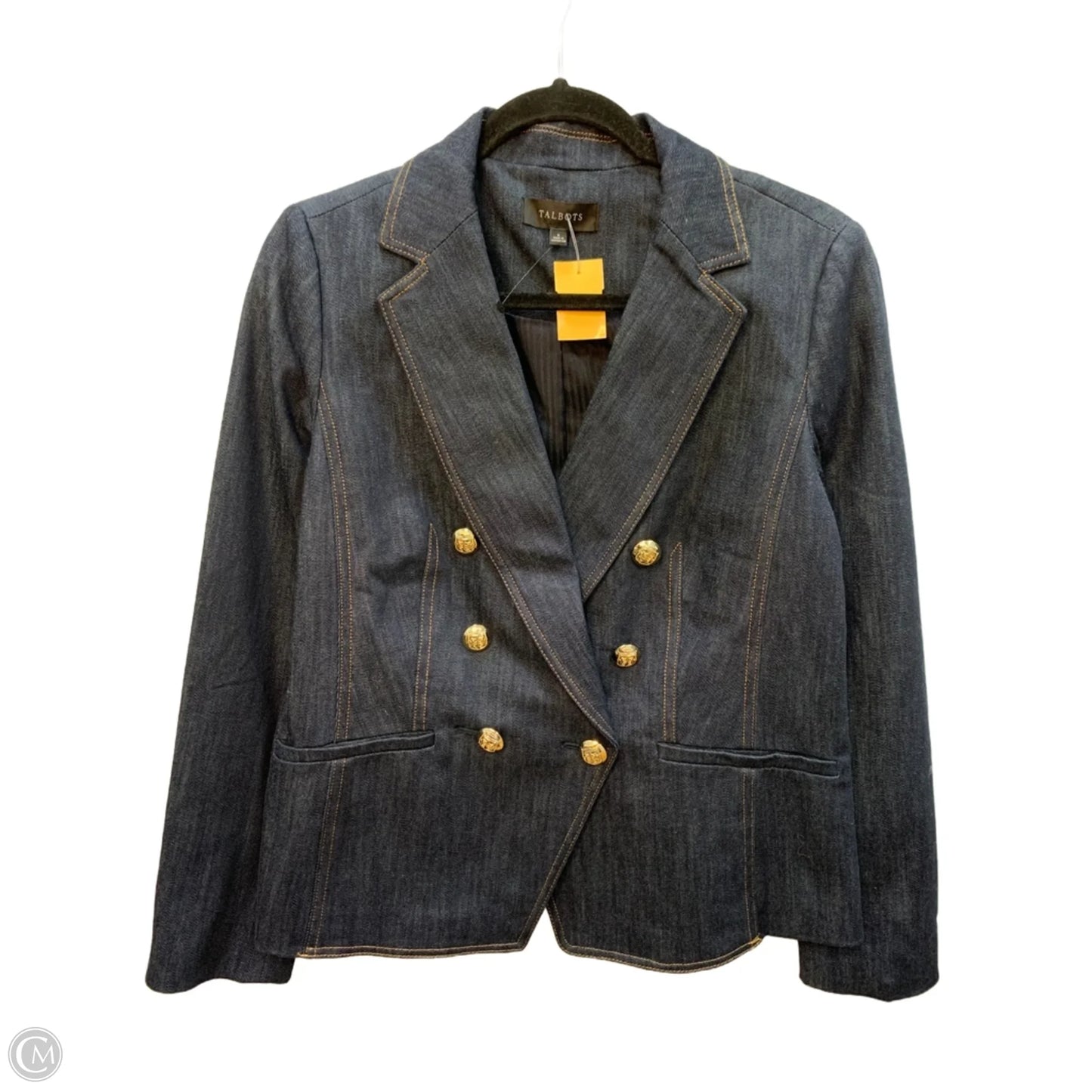 Blazer By Talbots In Blue Denim, Size: 6