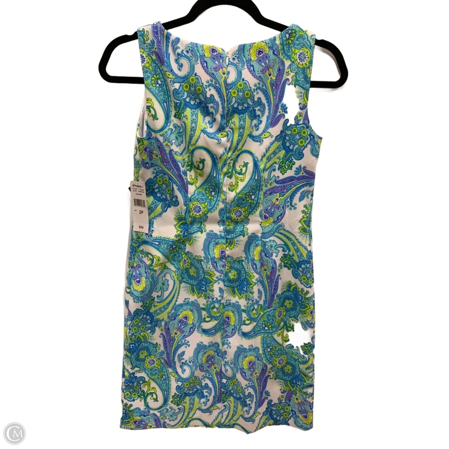 Dress Work By Studio 1 In Blue & Green, Size: 2p