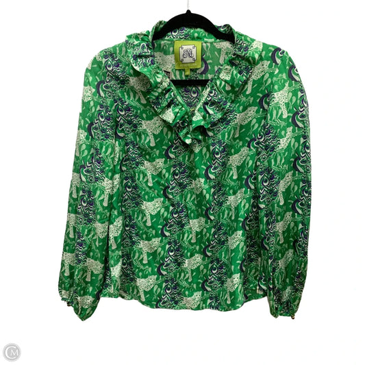 Blouse Long Sleeve By Elizabeth Mckay In Green, Size: 4