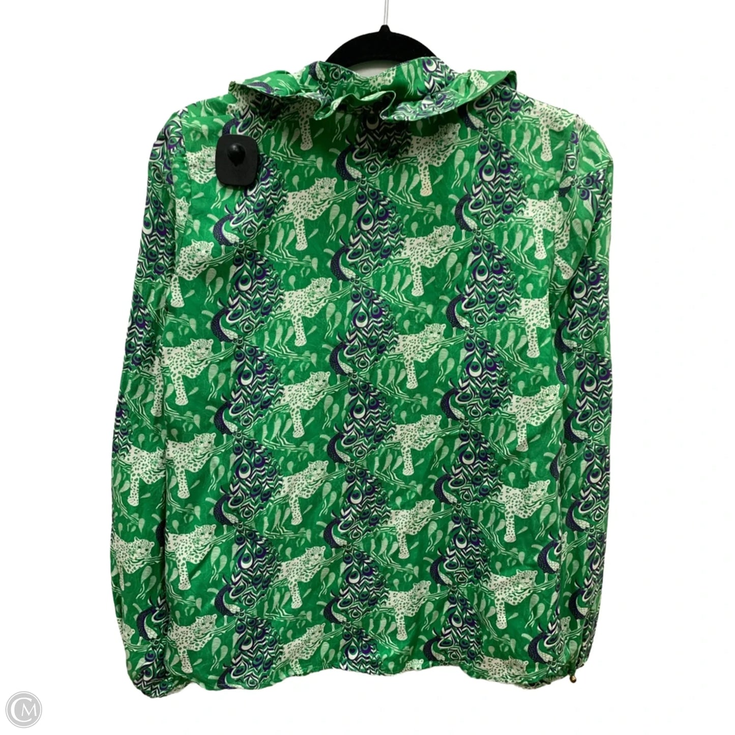 Blouse Long Sleeve By Elizabeth Mckay In Green, Size: 4