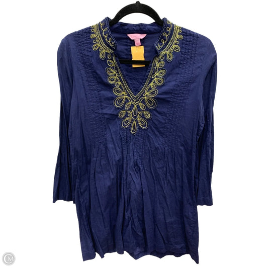 Top Long Sleeve Designer By Lilly Pulitzer In Navy, Size: S