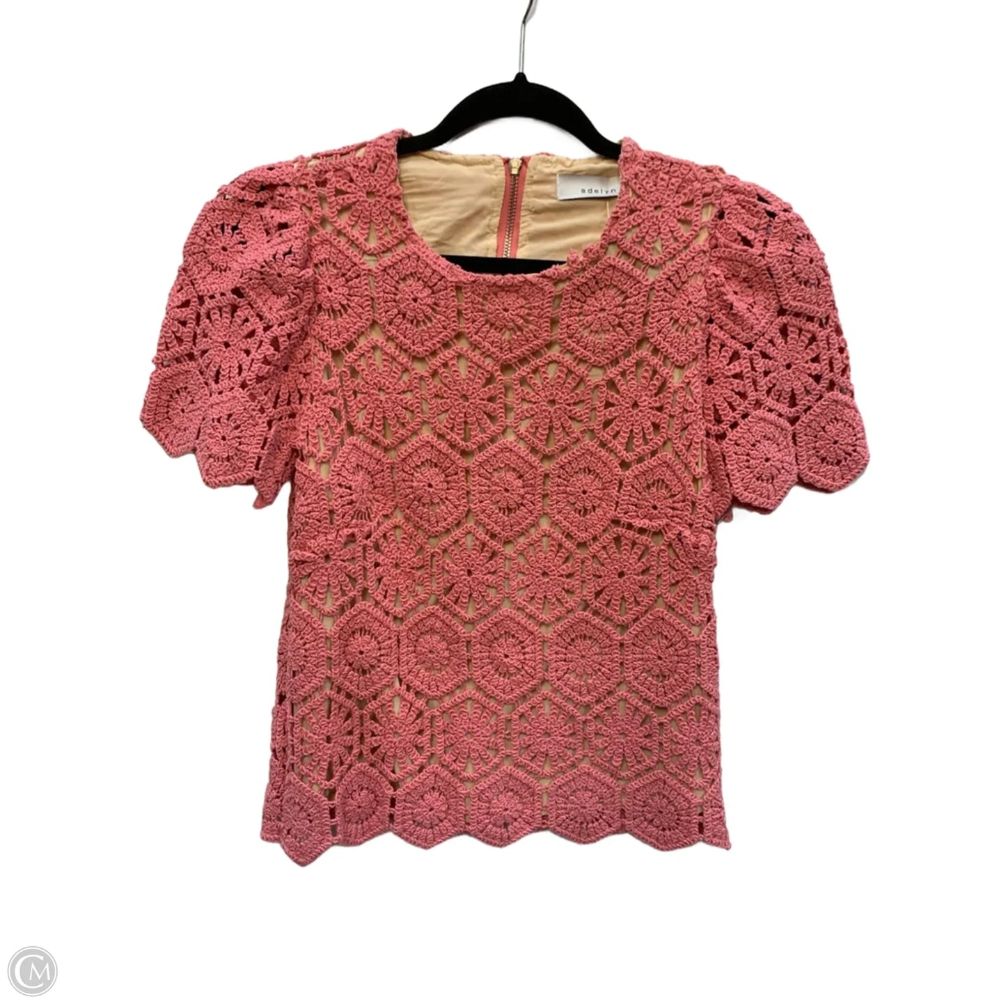 Blouse Short Sleeve By Adelyn Rae In Pink, Size: Xs