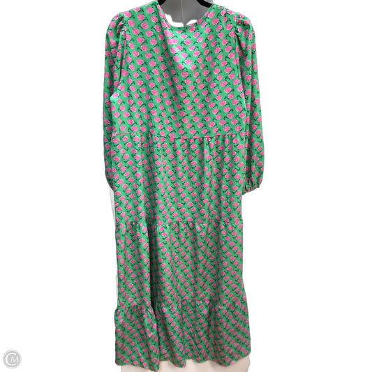 Dress Casual Maxi By Shein In Green & Pink, Size: 2x