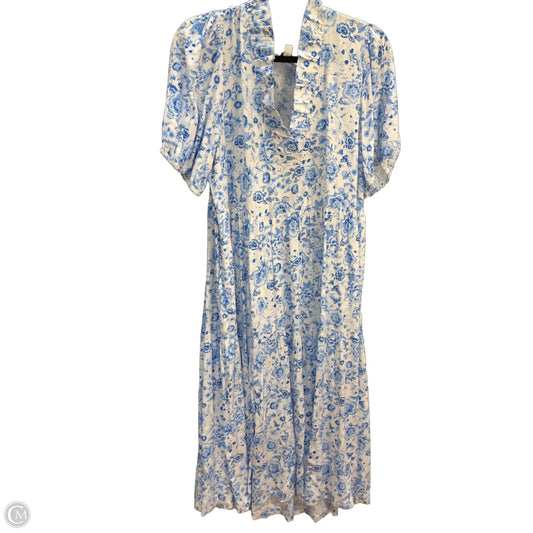 Dress Casual Maxi By Crown And Ivy In Blue & White, Size: Xl