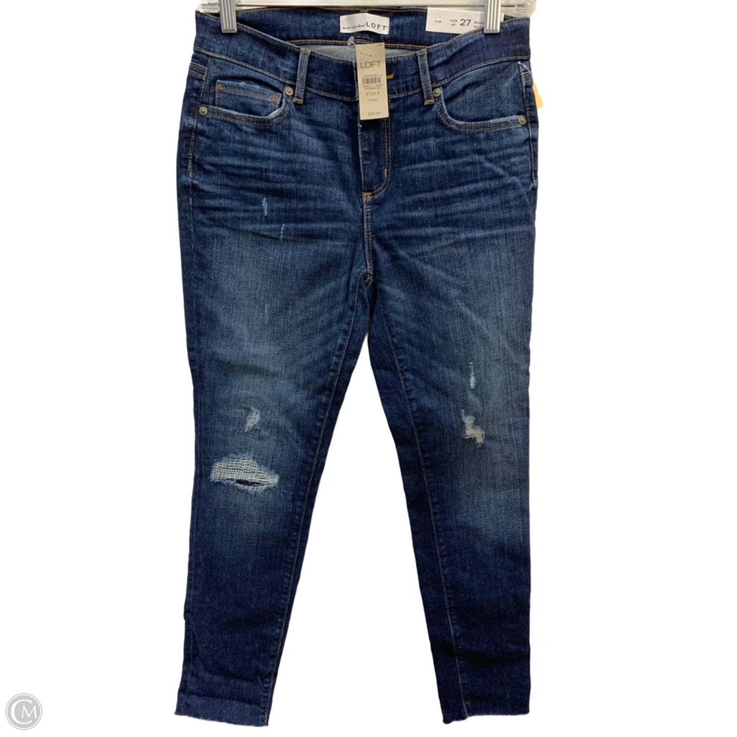 Jeans Skinny By Loft In Blue Denim, Size: 4