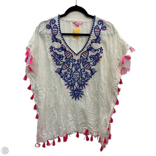 Swimwear Cover-up Designer By Lilly Pulitzer In Blue & White, Size: S