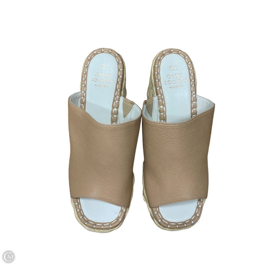 Sandals Heels Wedge By Oasis Society In Tan, Size: 7.5
