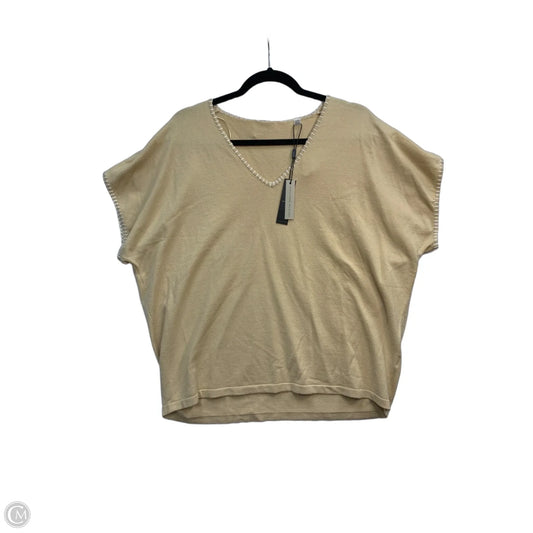 Top Short Sleeve By Tahari In Tan, Size: Xl