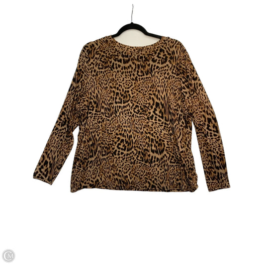 Top Long Sleeve By Inc In Animal Print, Size: 1x