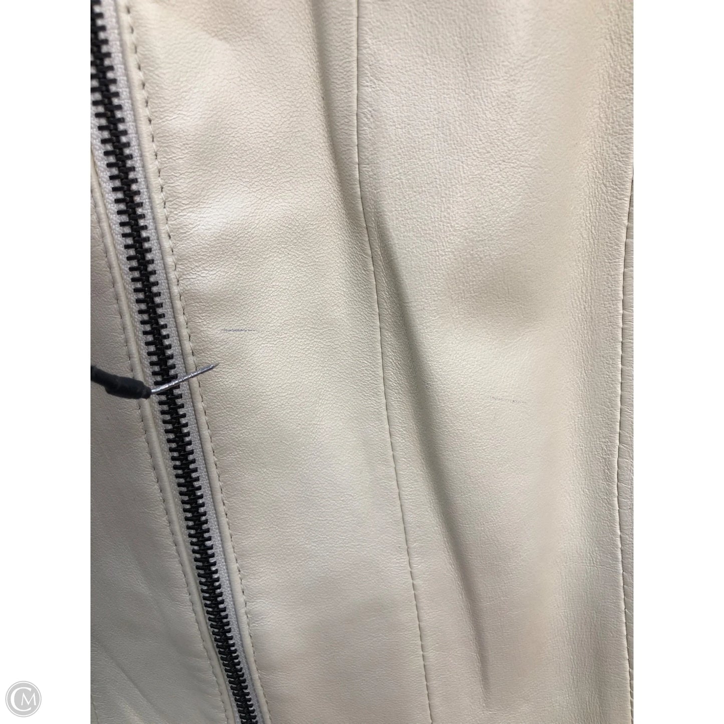 Jacket Leather By Cmc In Cream, Size: L