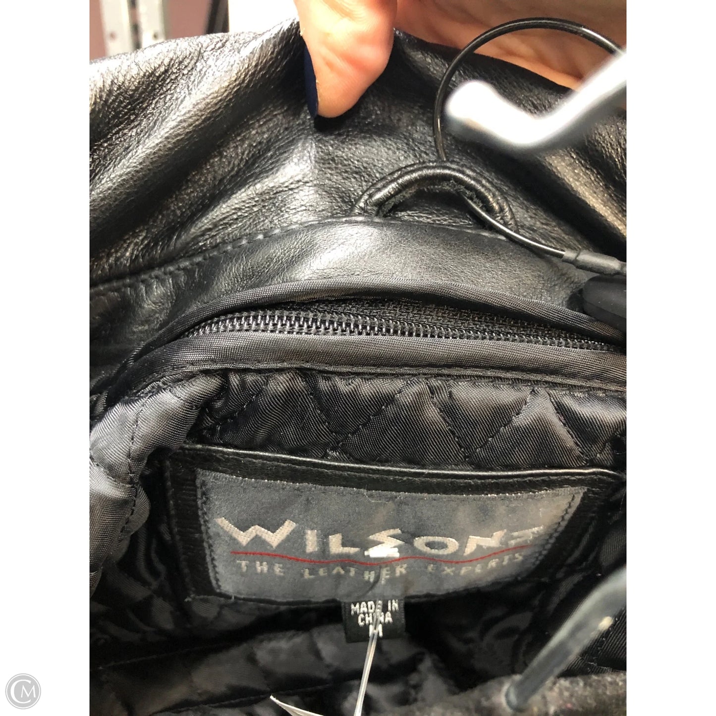 Jacket Leather By Wilsons Leather In Black, Size: M