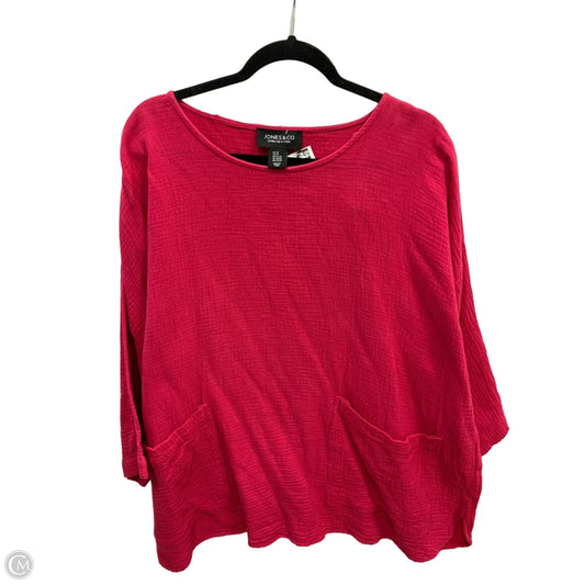 Top Long Sleeve By Jones And Co In Pink, Size: 2x