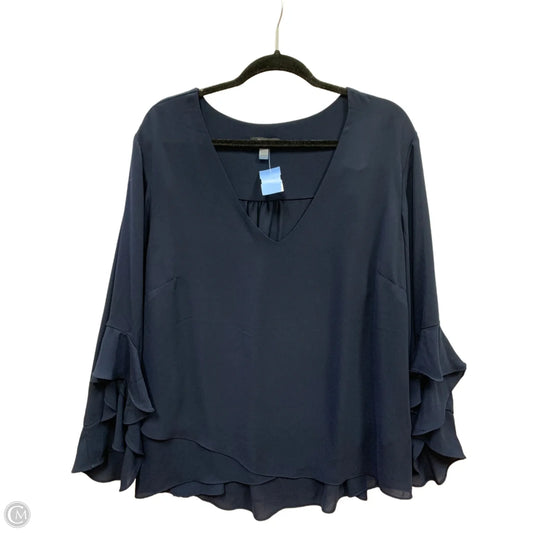 Top Long Sleeve By Tahari In Blue, Size: 2x