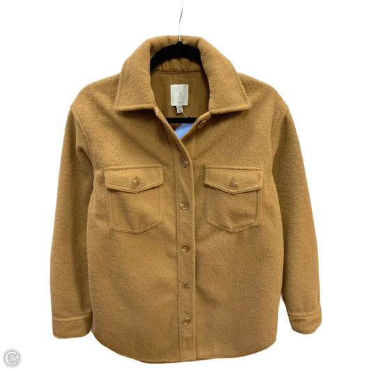 Jacket Shirt By Joie In Tan, Size: Xs