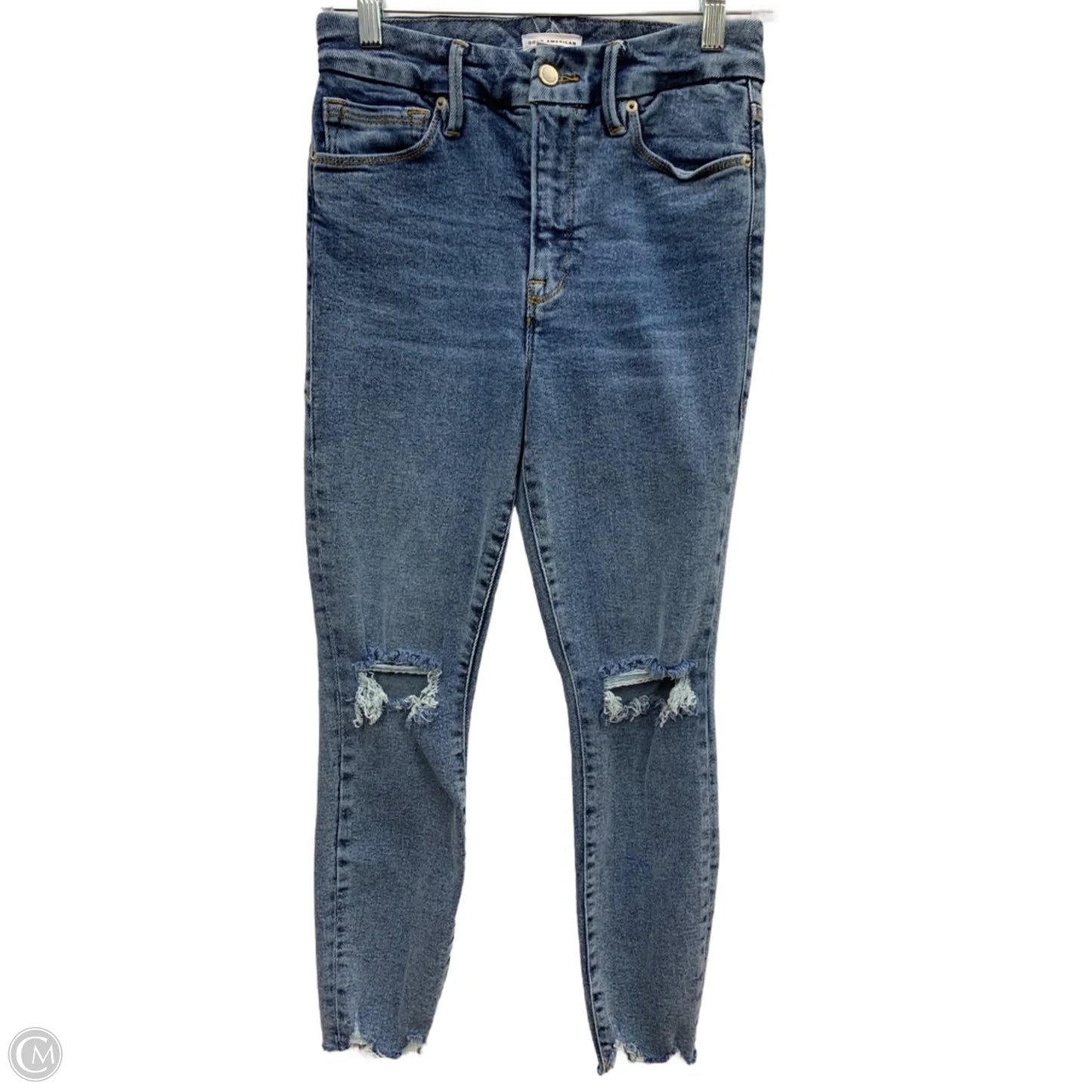 Jeans Skinny By Good American In Blue Denim, Size: 2