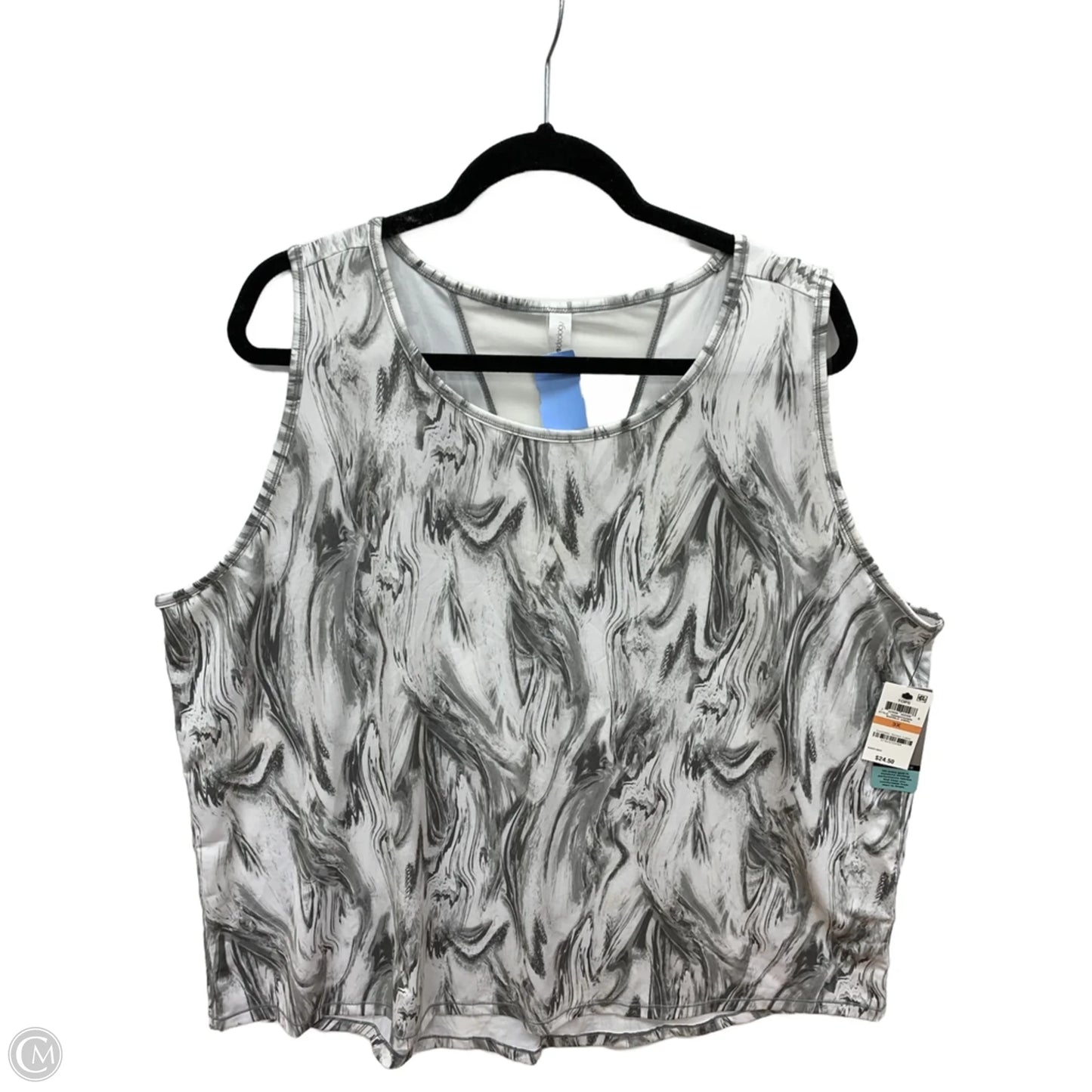 Athletic Tank Top By Ideology In Grey & White, Size: 3x