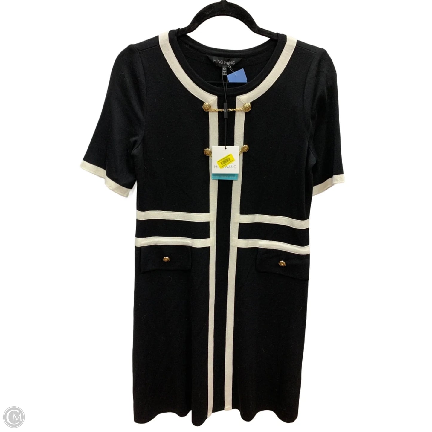 Dress Work By Ming Wang In Black & White, Size: Xs