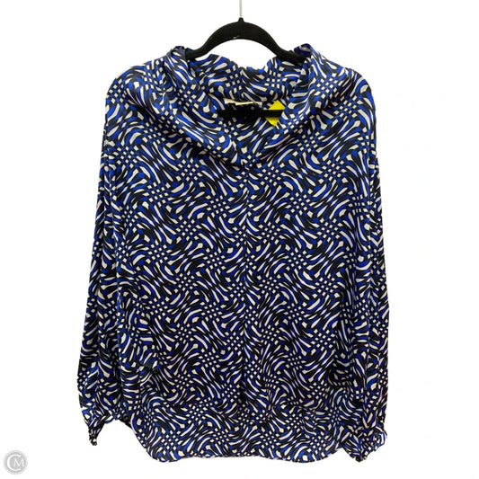 Top Long Sleeve By Michael By Michael Kors In Blue & White, Size: 2x
