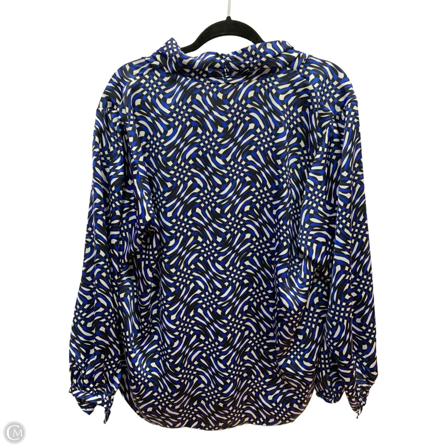 Top Long Sleeve By Michael By Michael Kors In Blue & White, Size: 2x