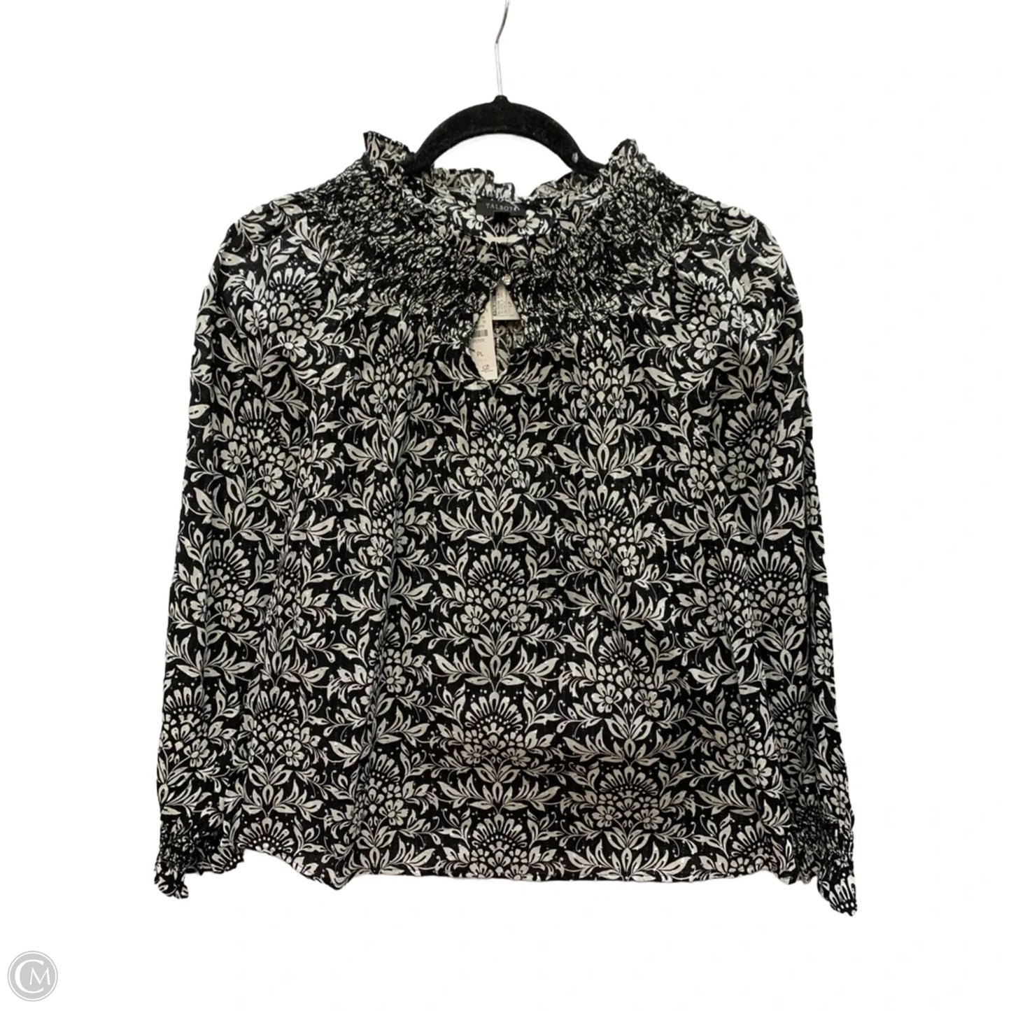 Blouse Long Sleeve By Talbots In Black & White, Size: Lp