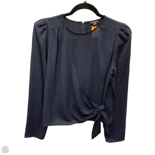 Blouse Long Sleeve By Ann Taylor In Blue, Size: S