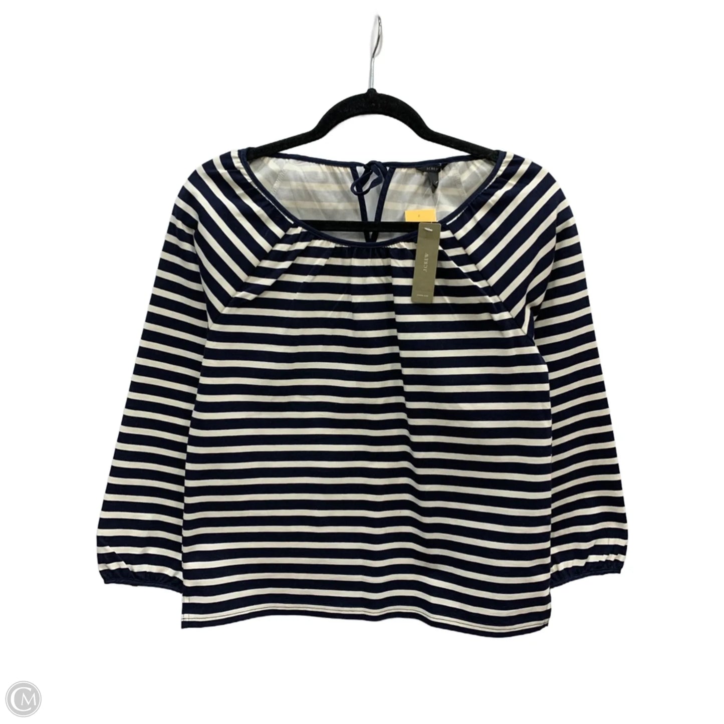 Top Long Sleeve By J. Crew In Blue & Cream, Size: Xxs